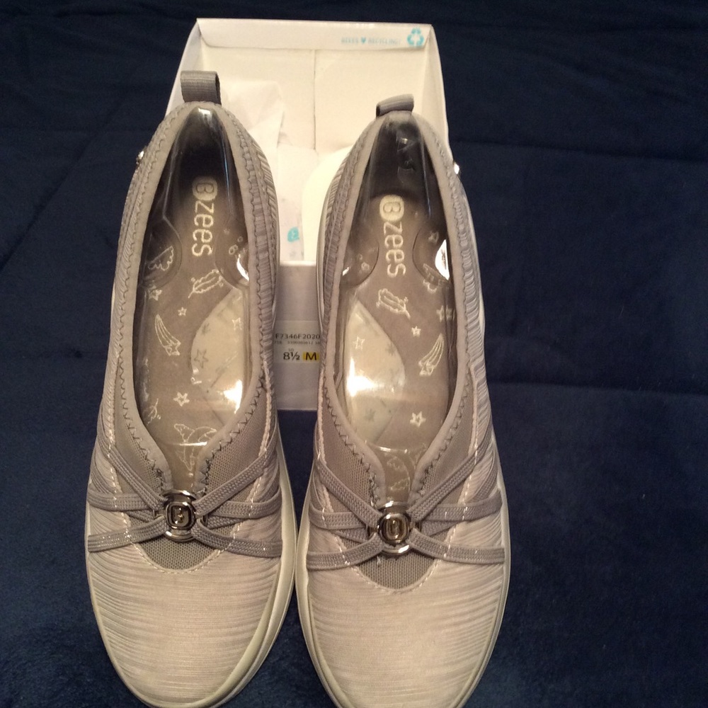 BZees Grey Slip On Sneakers